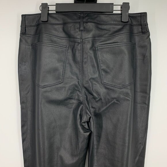 Chicos Pants Faux Leather Black Slim Fit Ponte Soft - Picture 8 of 11